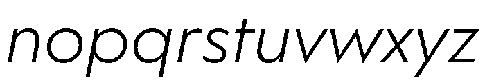 WorkhorseGeometric TextLightOblique Instance Font LOWERCASE