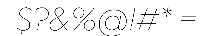 WorkhorseGeometric TextThinOblique Instance Font OTHER CHARS