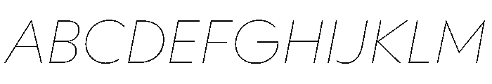 WorkhorseGeometric TextThinOblique Instance Font UPPERCASE