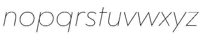 WorkhorseGeometric TextThinOblique Instance Font LOWERCASE