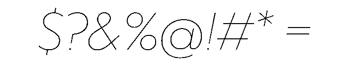 WorkhorseGeometric ThinOblique Instance Font OTHER CHARS