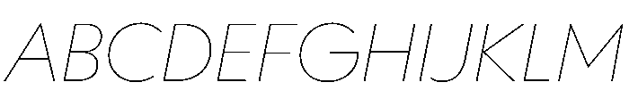 WorkhorseGeometric ThinOblique Instance Font UPPERCASE