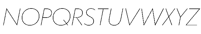 WorkhorseGeometric ThinOblique Instance Font UPPERCASE