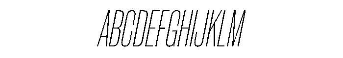WorkhorseGothic1 CondensedExtraLightOblique Instance Font UPPERCASE