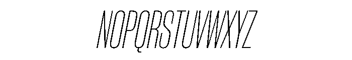 WorkhorseGothic1 CondensedExtraLightOblique Instance Font UPPERCASE