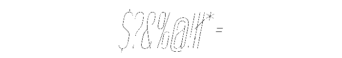 WorkhorseGothic1 CondensedHairlineOblique Instance Font OTHER CHARS