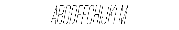 WorkhorseGothic1 CondensedThinOblique Instance Font UPPERCASE