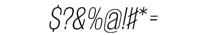 WorkhorseGothic1 ExtraLightOblique Instance Font OTHER CHARS