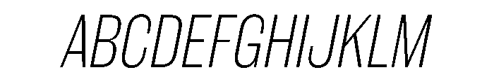 WorkhorseGothic1 ExtraLightOblique Instance Font UPPERCASE