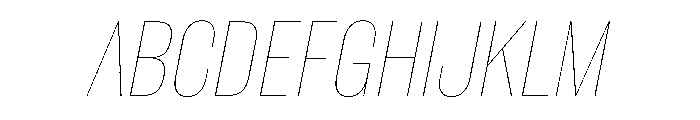 WorkhorseGothic1 HairlineOblique Instance Font UPPERCASE