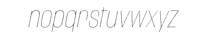 WorkhorseGothic1 HairlineOblique Instance Font LOWERCASE
