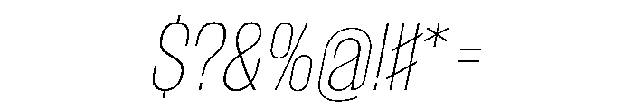 WorkhorseGothic1 ThinOblique Instance Font OTHER CHARS