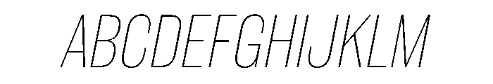 WorkhorseGothic1 ThinOblique Instance Font UPPERCASE
