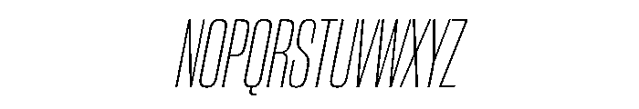WorkhorseGothic2 CondensedExtraLightOblique Instance Font UPPERCASE