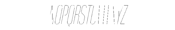 WorkhorseGothic2 CondensedHairlineOblique Instance Font UPPERCASE
