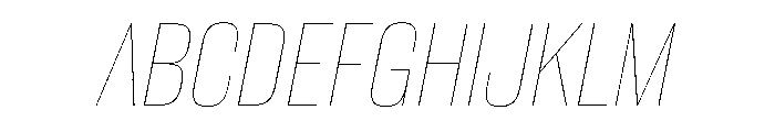 WorkhorseGothic2 HairlineOblique Instance Font UPPERCASE