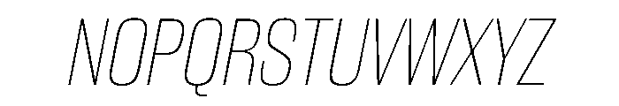 WorkhorseGothic2 ThinOblique Instance Font UPPERCASE