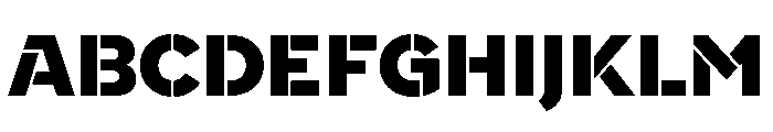 WorkhorseNouveauStencil BlackMed Instance Font UPPERCASE