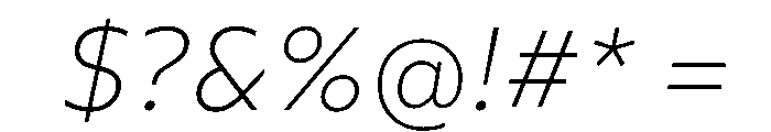 Wotfard ExtraLightItalic Font OTHER CHARS