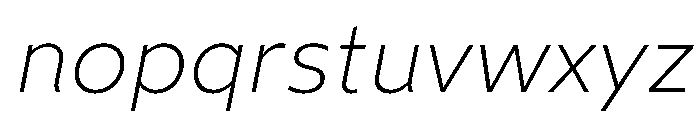 Wotfard ExtraLightItalic Font LOWERCASE