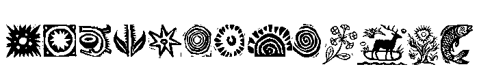 Woodcut Extras Font LOWERCASE