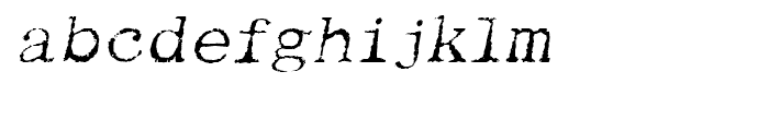 Writing Machine Badkeys Two Oblique Font LOWERCASE