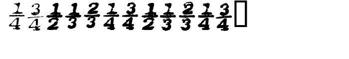 Writing Machine Fractions Font UPPERCASE