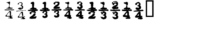 Writing Machine Fractions Font LOWERCASE