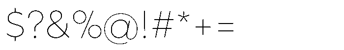 Wround Thin Font OTHER CHARS