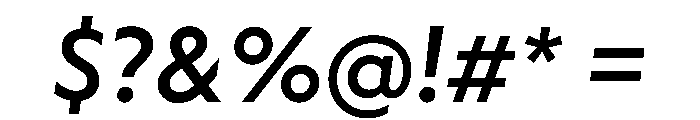 WTAptaHumanist MediumItalic Font OTHER CHARS