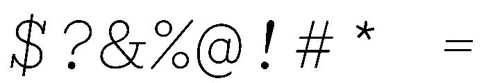 WTGartonPlain LightItalic Font OTHER CHARS