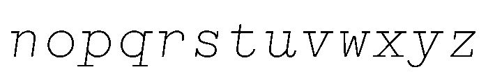 WTGartonPlain LightItalic Font LOWERCASE