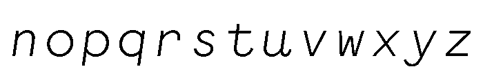 WTGartonSansPlain SemiLightItalic Font LOWERCASE