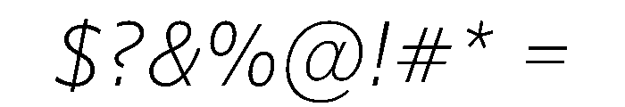 WTSaltburn ThinItalic Instance Font OTHER CHARS