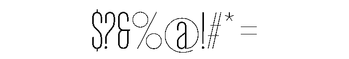 WTVelo ExtraLight Font OTHER CHARS