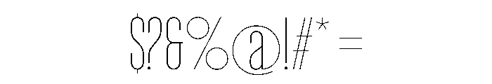 WTVelo Thin Font OTHER CHARS