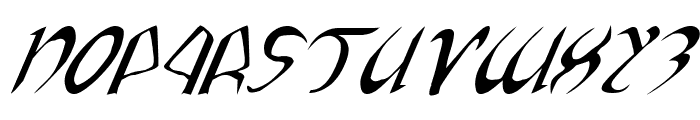 Xaphan Expanded Italic Font UPPERCASE