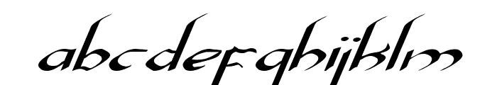 Xaphan Expanded Italic Font LOWERCASE