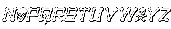 xBONES 3D Italic Font UPPERCASE
