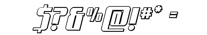 Xeno-Seeker 3D Italic Font OTHER CHARS