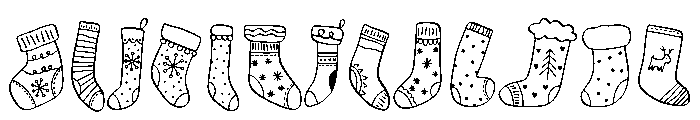 Xmas stocking Font UPPERCASE