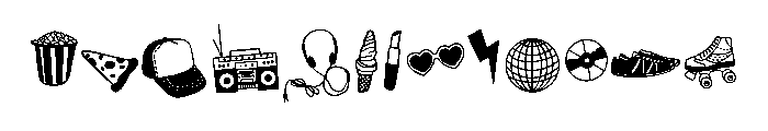 Y2k doodle Font UPPERCASE