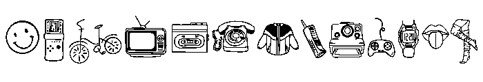 Y2k doodle Font UPPERCASE