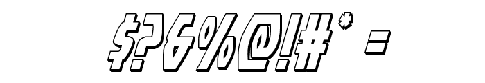 Yankee Clipper 3D Italic Font OTHER CHARS