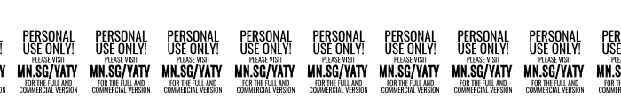 Yaty PERSONAL USE ONLY Font OTHER CHARS