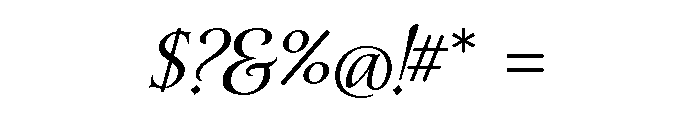 Yana Regular Italic Font OTHER CHARS