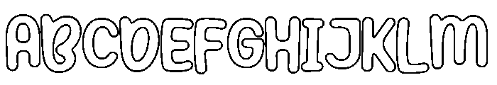 Yellow Banana Outline Regular Font UPPERCASE
