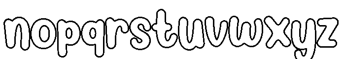 Yellow Banana Outline Regular Font LOWERCASE