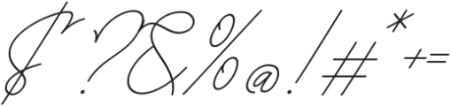 Yestafuly Italic otf (400) Font OTHER CHARS