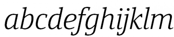 Yefimov Serif Light Italic Font LOWERCASE